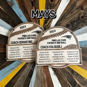Personalized Softball Plaque: End of Season Coach Gift