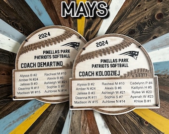 Targa personalizzata per softball: regalo di fine stagione per l'allenatore