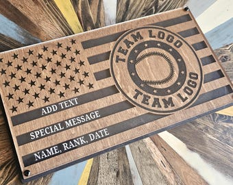 First Responder Plaque, American Flag Keepsake, Personalized