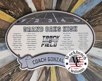 Targa personalizzata per atletica leggera, regalo di fine stagione, regalo per allenatore