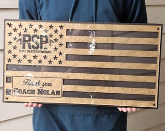 Military Plaque, American Flag Keepsake, Personalized