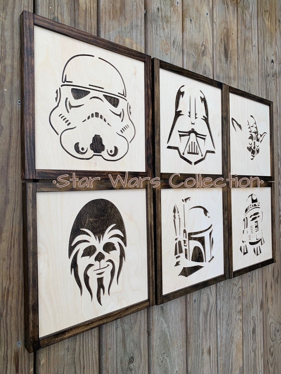 Star Wars Wall Art Set of 6 Custom Star Wars Star Wars Etsy