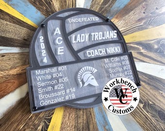Personalized Volleyball Coach Plaque, End of Season Award, Customized Gift