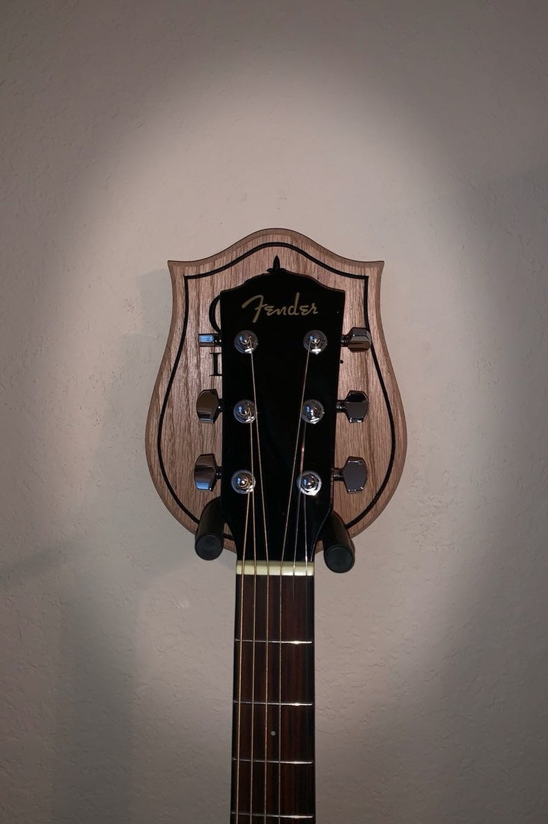 Guitar Mount Wall Hanging Holder Personalized Engraved