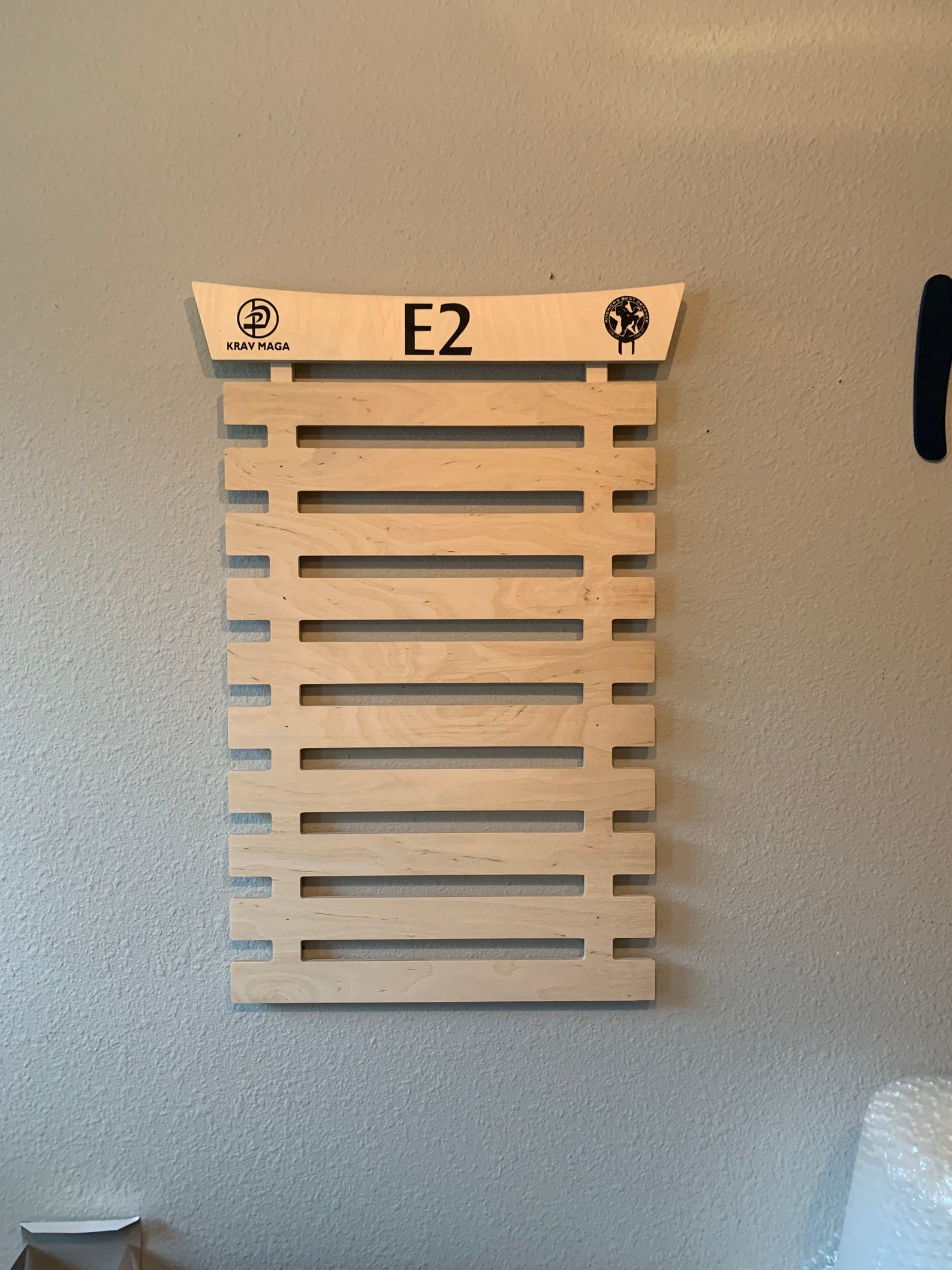 Martial Arts Belt Rack NATURAL Wall Mount Belt Display Black Etsy