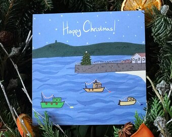 Scilly Christmas Boats Charity Christmas Cards