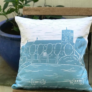 Haddenham Lino Print Cushion
