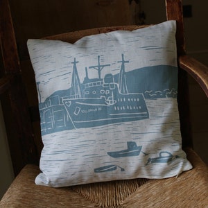 Scillonian Lino Print Cushion