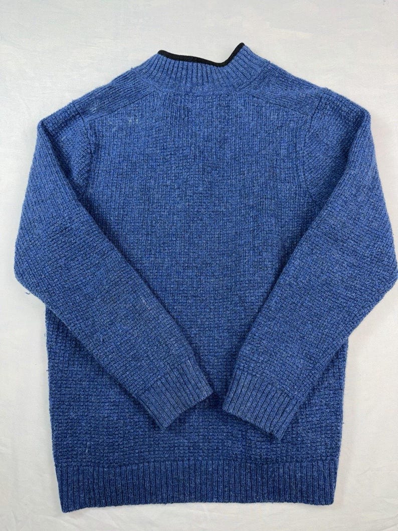 Suéter de lana lavable con cremallera de 1/4 para hombre Pendleton, talla XL, color azul. imagen 8