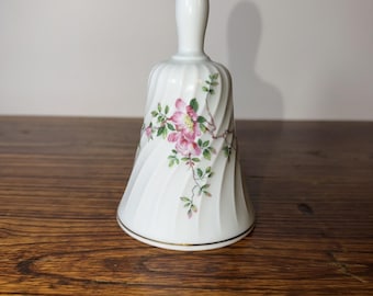 Vintage Porcelain Haviland Limoges France Danbury Mint White Pink Floral Bell