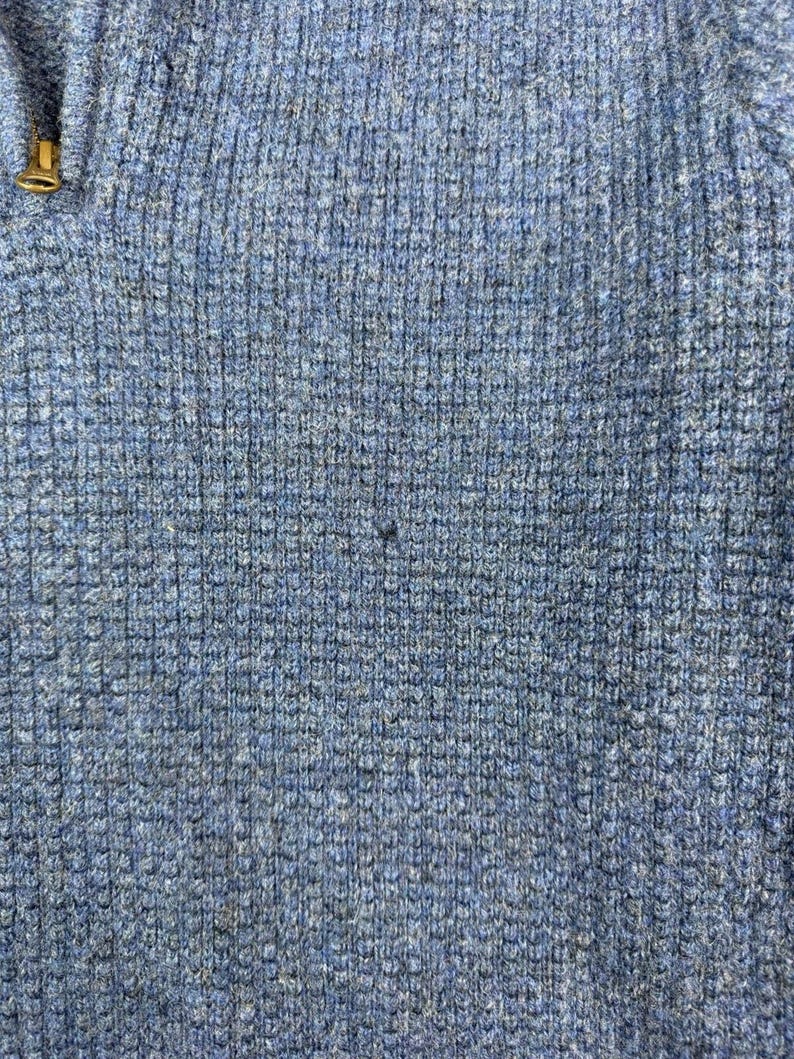 Suéter de lana lavable con cremallera de 1/4 para hombre Pendleton, talla XL, color azul. imagen 4