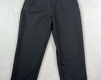 ZARA Women Black High Waist Pleated Dress Pants Ankle Straight Leg Size S Work