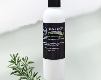 Leichter Kräuter-Leave-In-Conditioner, natürlicher Detangler und Kopfhaut-Stimulans für lockiges Haar