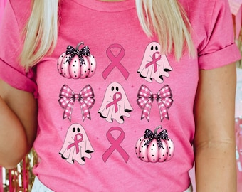 Breast Cancer Ghost Shirt, Breast Cancer Awareness Shirt, Kids Sweatshirt, Breast Cancer Shirt, Women's Shirt, Women's Sweatshirt, Coquette