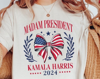 Madam President Shirt, Kamala Harris Shirt, Childless Cat Ladies Vote For Kamala, Election, Feminist Tee, Democrat T-shirt, Equal Rights