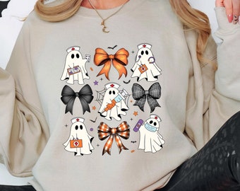 Halloween Sweatshirt for Nurse, Cute Halloween Shirt, Sweatshirt, Nurse Shirt, Nursing Sweatshirt, Halloween Ghosts, Nurse Crew, Nurse Gift