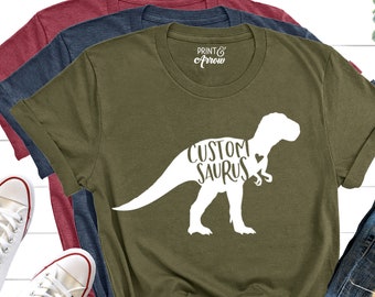 Custom Dinosaur Shirt, Mommysaurus Daddysaurus Shirts, Family Dinosaur Shirts, Dinosaur Party, Auntiesaurus Shirt, Personalized Dinosaur Tee