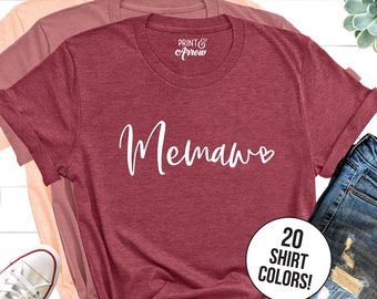 Memaw Shirt, Memaw Gift, Grandma Mothers Day Gift, Memaw Gifts, Memaw Tee, Christmas Gift for Memaw, Pregnancy Announcement Grandparents