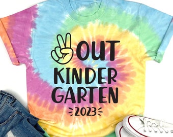 Kindergarten Graduation Shirt, Last Day of School Shirt, Peace Out Kindergarten, Last Day of Kindergarten Gift, Kindergarten Gifts, Tie Dye