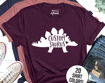 Custom Dinosaur Shirt, Personalized Stegosaurus Tee, Matching Family Dinosaur Shirts, Dinosaur Birthday Party, Personalized Dinosaur Tee