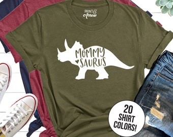 MommySaurus Shirt, Triceratops Shirt, Mom Dinosaur Shirt, Momma Shirt, Kids Birthday Dinosaur Shirt, Mama Saurus Shirt, Mommy Saurus T-Shirt