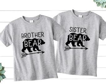 Brother Bear Shirt, Sister Bear Shirt, Sibling Shirts, Matching Shirts, Matching Family Shirts, Pregnancy Reveal, Family Picture Shirts