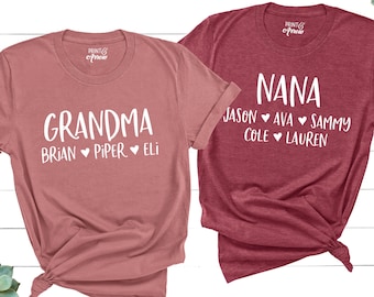 Personalized Grandma Shirt, Nana Shirt, Personalized Grandma Gift, Christmas Gift for Grandma, Customized Mother's Day Shirt, Grandchildren