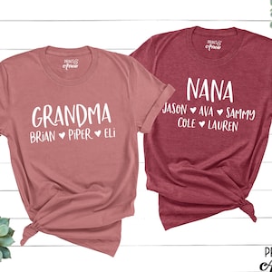 Personalized Grandma Shirt, Nana Shirt, Personalized Grandma Gift, Christmas Gift for Grandma, Customized Mother's Day Shirt, Grandchildren image 1