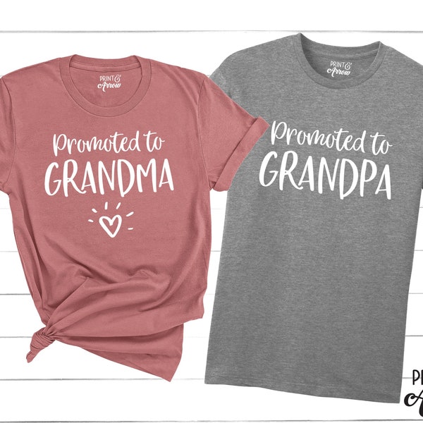Promoted to Grandma Shirt, Promoted to Grandpa Shirt, Grandma Shirt, Pregnancy Reveal, Baby Announcement, Grandma To Be, Grandparents to be