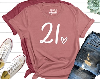 womans 21st birthday shirts