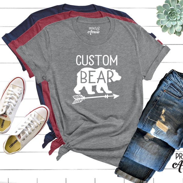 Custom Bear Shirt, Personalized Bear Shirt, Mama Bear T-Shirt, Cute Grandma Bear Shirt, Bear Shirt for Mom, Mothers Day, Momma Bear, Grammy