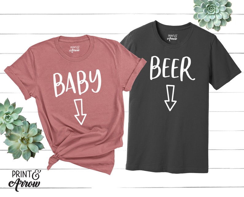 Pregnancy Announcement Shirt, Baby Belly Shirt, Beer Belly Shirt, Pregnancy Reveal Shirts, Matching Shirts, Mommy to Be, Not a Beer Belly image 1