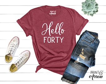 Hello Forty Shirt, 40th Birthday Shirt, Fortieth Birthday Tee, Forty AF Shirt, Vintage 1979, 40 Shirt, Birthday Party Shirt, Birthday Trip