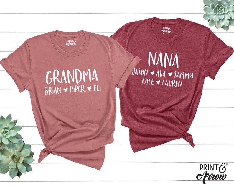 Personalized Grandma Shirt, Nana Shirt, Personalized Grandma Gift, Christmas Gift for Grandma, Customized Mother's Day Shirt, Grandchildren 