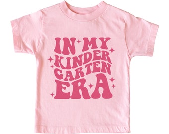 In My Kindergarten Era Shirt, Retro Kindergartener Tshirt, Back to School Elementary Shirt, Kids First Day of School Outfit, Girl Sweatshirt