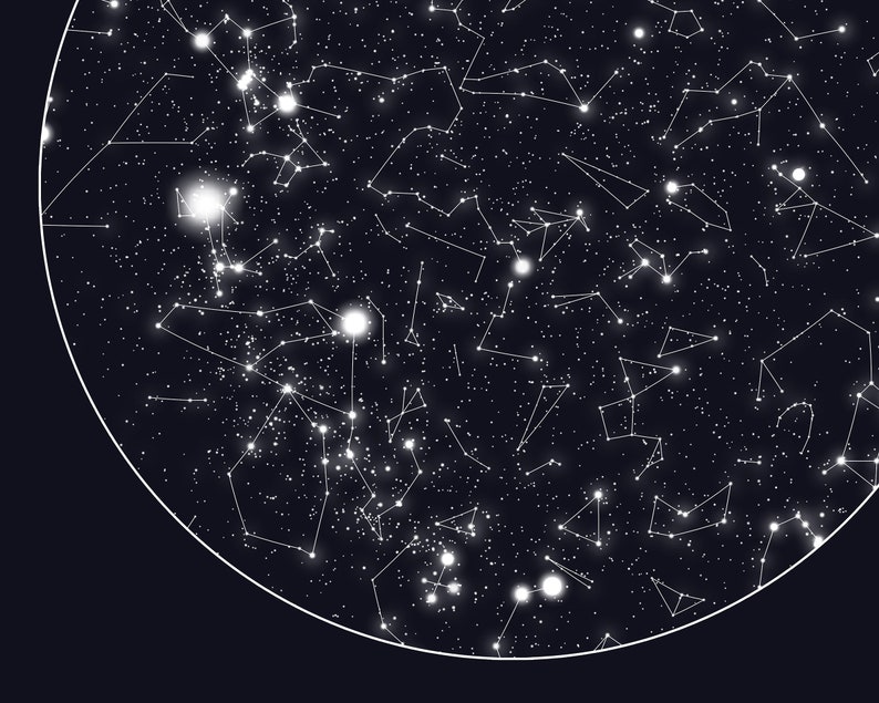 Star Map by Date Celestial Map Print Custom Star Map Print - Etsy