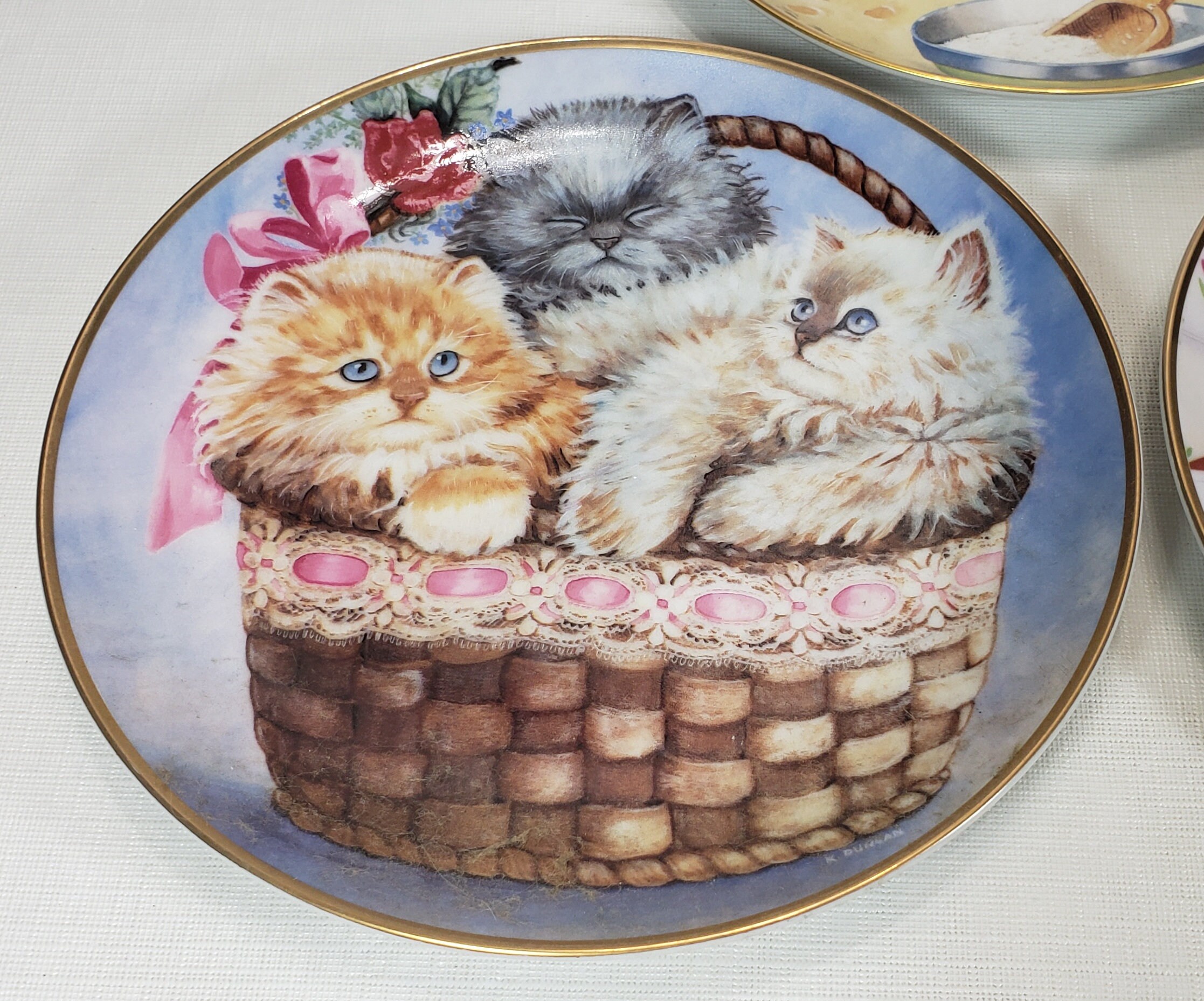 Franklin Mint Cat Plates Collection Etsy