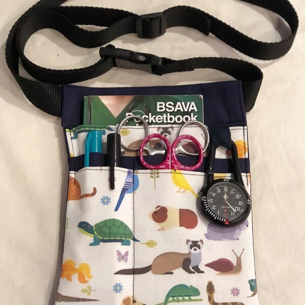 Veterinary Nurse Pocket Pouch Hip Bag Vet Organiser Bum Bag (Cats, Dogs & Exotics) Snake Fish Hamster Guinea Pig Tortoise Lizard Rabbit Bird