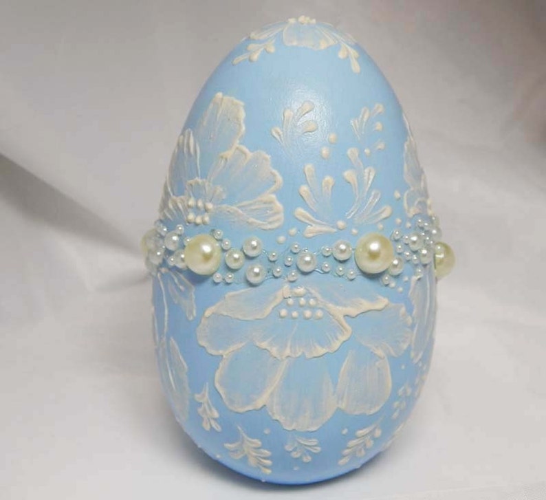 Decorative Egg Hand Painted Wood Egg Hand Painted Wooden Egg Mud Texture Medium. Hand Painted Egg
