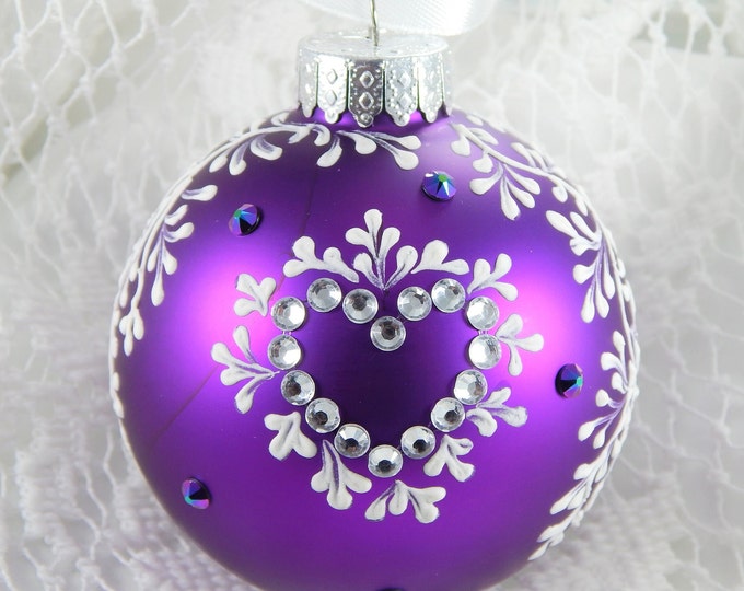 Painted Ornament. Hand Painted Ornament. Glass Ornament. Etsy