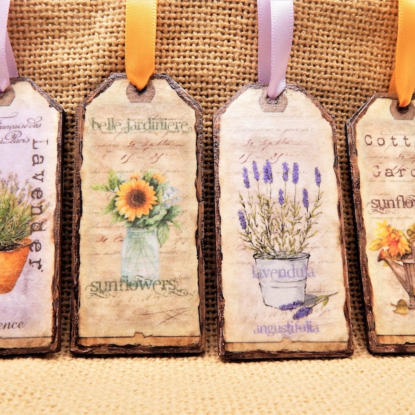 Set of Wooden Gift Tags. Wood Gift Tags. Decoupaged Gift Tags. Gift Tags. Junk Journal Accent. Gift Bag Accent. Craft Accent. Wood Tags.