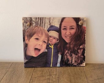 Rustic Wood Photo Print, Personalized Mom Gift