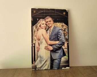 Custom Photo on Rustic Wood, Personalized Wood Photo, Rustic Wood Photo, Pallet Art, Personalized Family Portrait