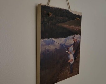 Personalized Rustic Wood Photo Print, Father's Day Gift