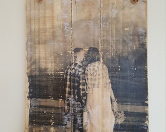 Personalized Wood Photo, Pallet Picture Frame, Custom Wood Print, Pallet Art, Rustic Picture Frame, Reclaimed Home Decor