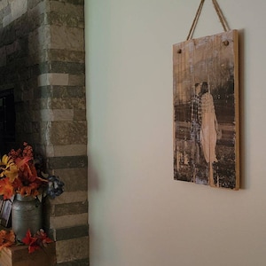 Personalized Wood Photo, Pallet Picture Frame, Custom Wood Print, Pallet Art, Rustic Picture Frame, Reclaimed Home Decor image 3