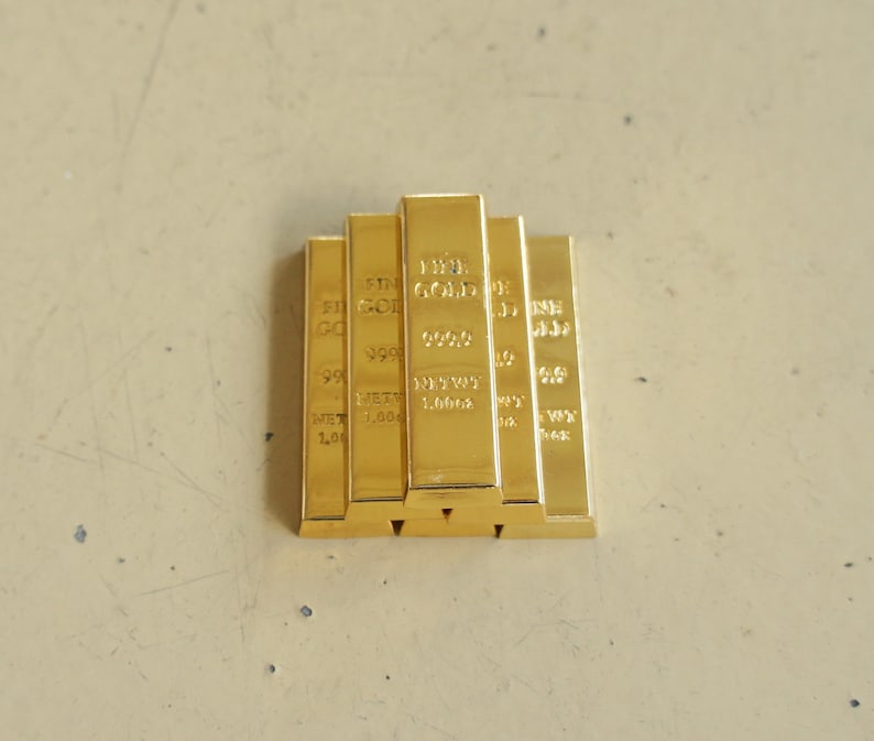 1/6 Scale Miniature Gold Bullion Bars 10 Pcs and Wooden Etsy