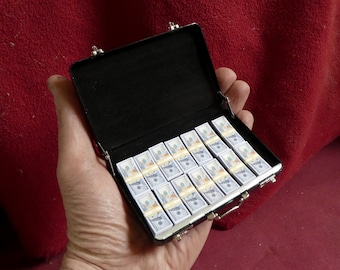 1/6 Scale Miniature Model Briefcase Full of Cash