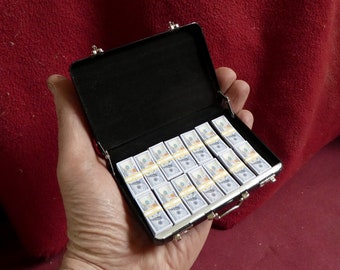 1/6 Scale Miniature Model Briefcase Full of Cash