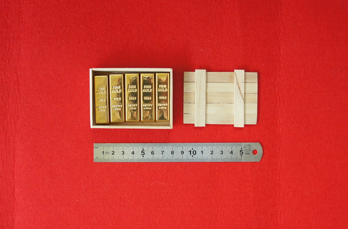 1/6 Scale Miniature Gold Bullion Bars (10 Pcs) and Wooden Crate - Etsy